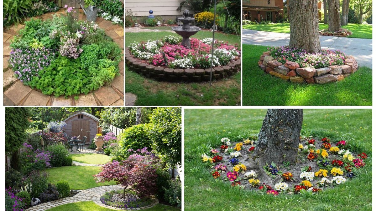 How to Build a Circular Flower Bed Around Trees